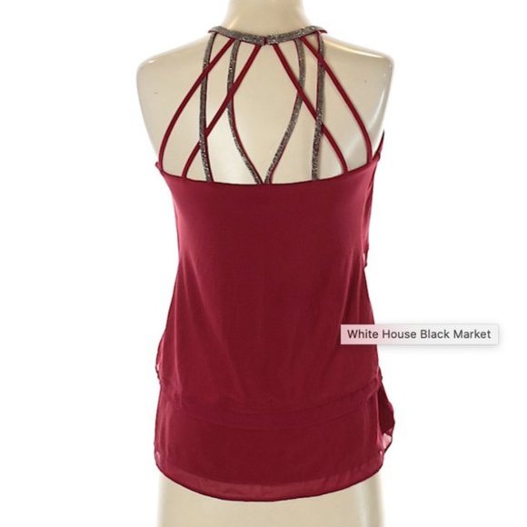 WHBM White House black market Womens top red - Picture 3 of 4
